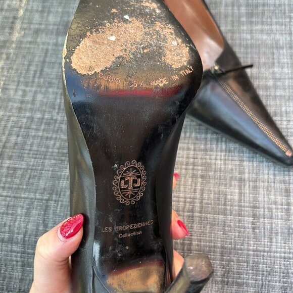 Vintage leather pointed toe heel - Picture 9 of 9